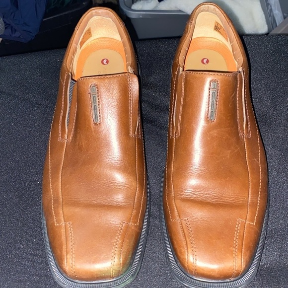 UNSTRUCTURED BY CLARKS MENS SIZE 10.5 Men's Brown Leather Loafers. CLEAN - Picture 11 of 13